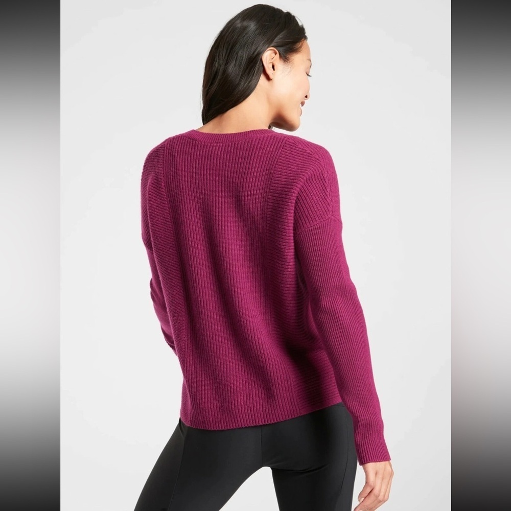 Athleta | Turin Wool Cashmere Sweater, Mulberry Size M View 3